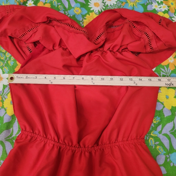Buddy Basic Red Ruffle Dress - Picture 4 of 7